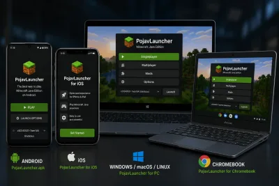 PojavLauncher on Android iOS Windows Mac Linux and Chromebook platforms 2026