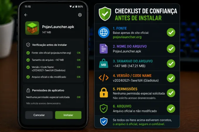 Pre-install trust checklist before installing the APK on Android